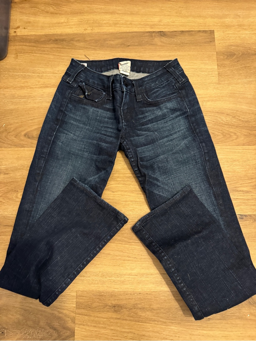 True Religion Women's Dark Blue Straight Jeans